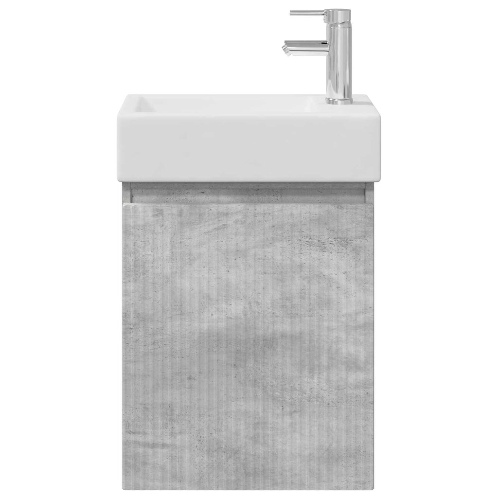 vidaXL Jednostka toaletowa z kranem Betonowy szary 45,5 x 22,5 x 84 cm