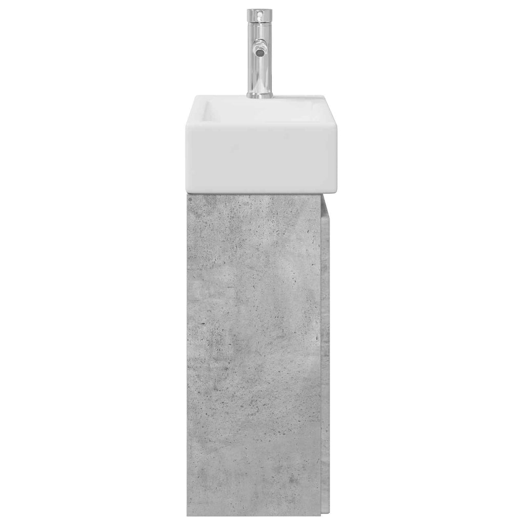 vidaXL Jednostka toaletowa z kranem Betonowy szary 45,5 x 22,5 x 84 cm