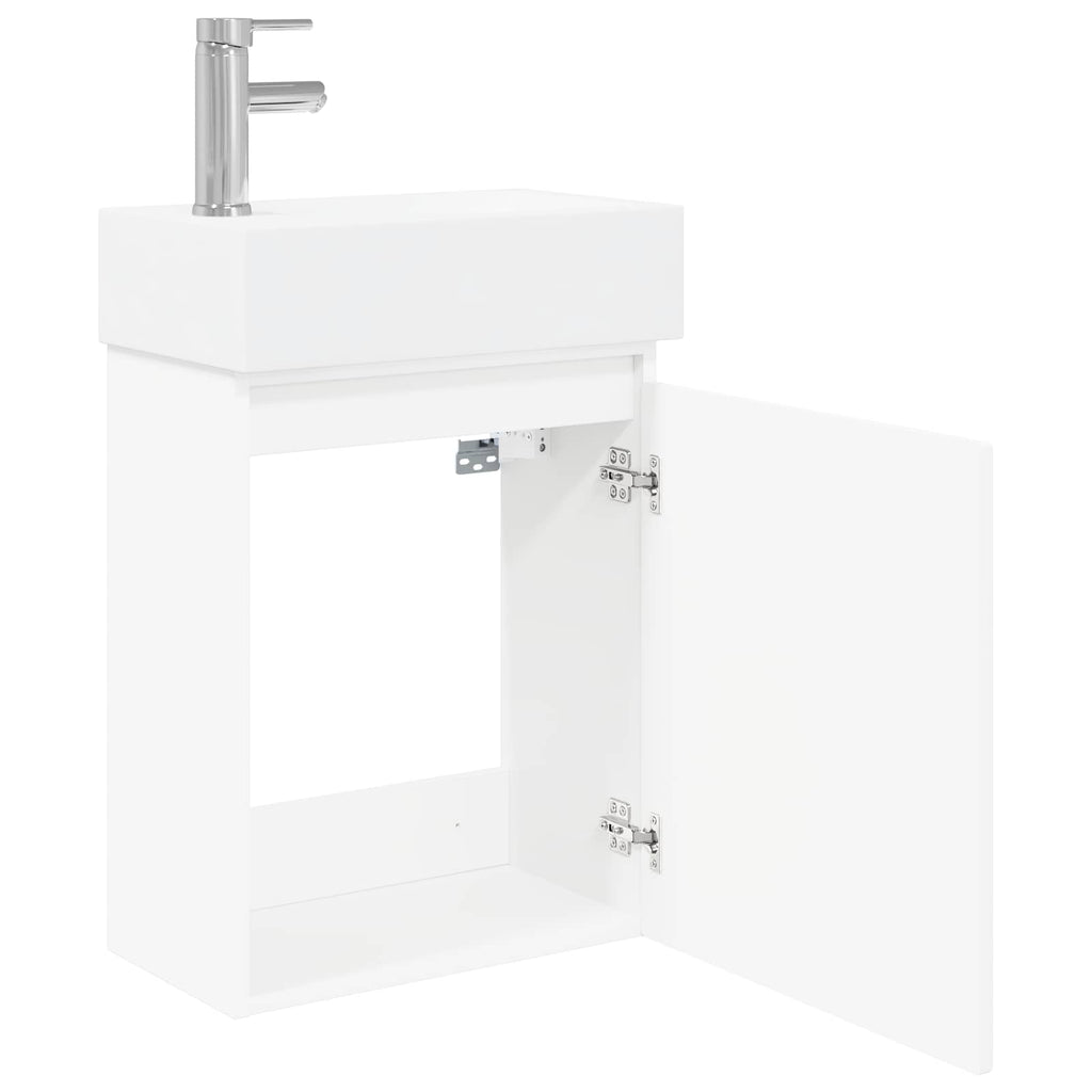 vidaXL Jednostka toaletowa z kranem Biały 45,5 x 22,5 x 84 cm