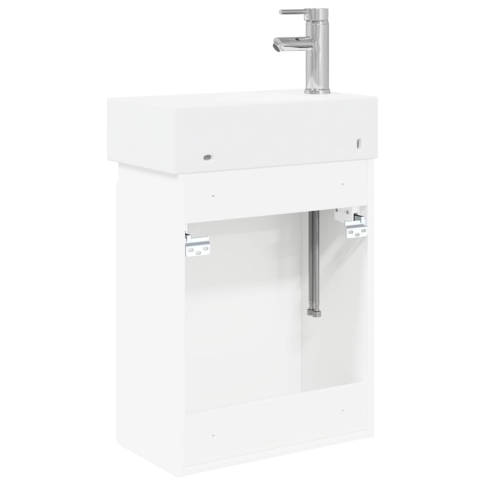 vidaXL Jednostka toaletowa z kranem Biały 45,5 x 22,5 x 84 cm