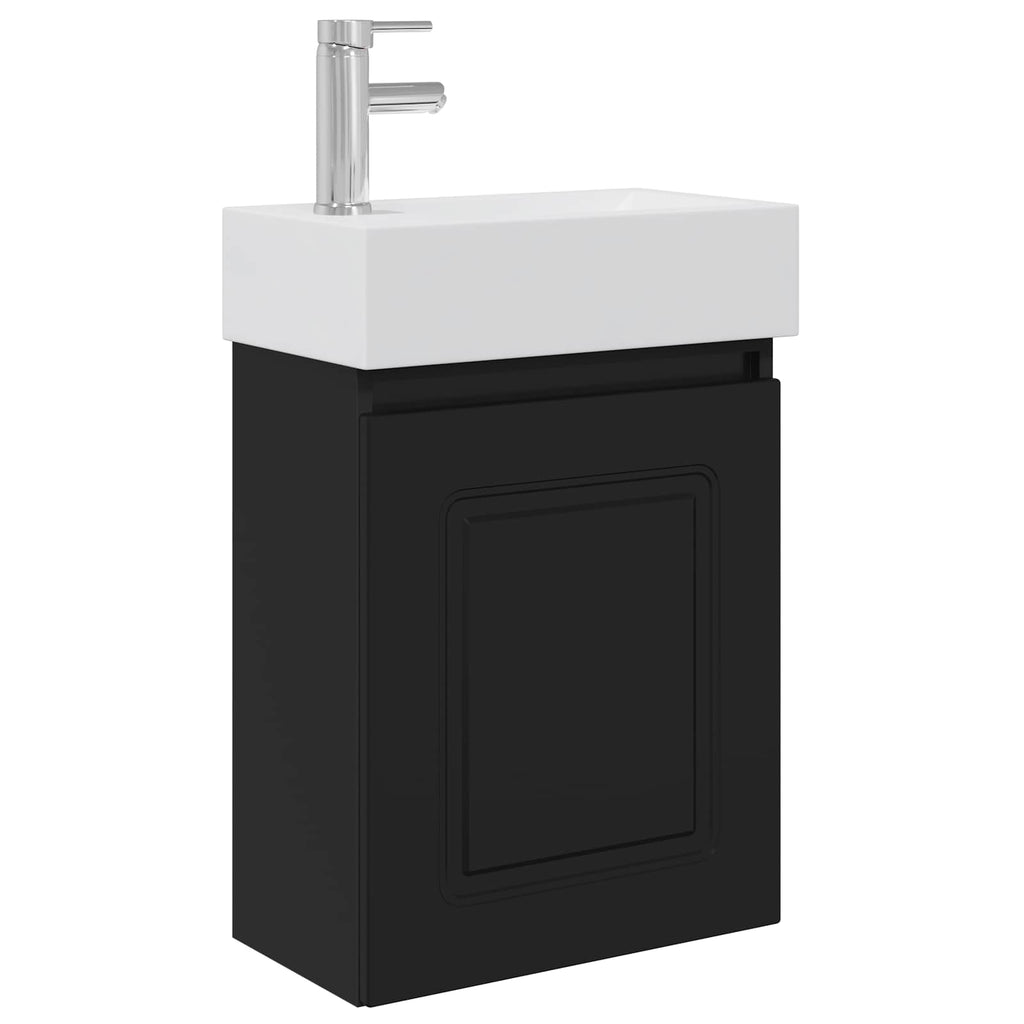 vidaXL Jednostka toaletowa z kranem Czarny 45,5 x 22,5 x 84 cm