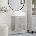 vidaXL Jednostka toaletowa z kranem Betonowy szary 45,5 x 22,5 x 84 cm