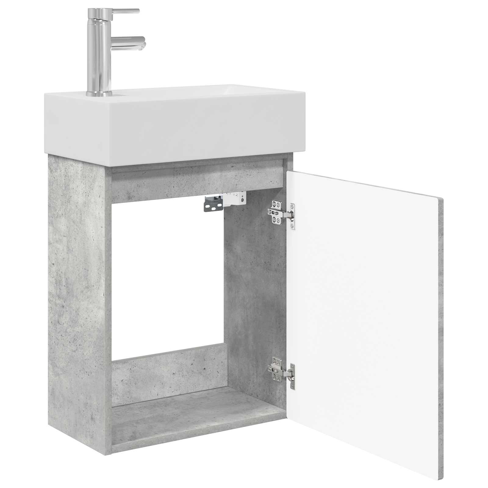 vidaXL Jednostka toaletowa z kranem Betonowy szary 45,5 x 22,5 x 84 cm
