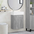 vidaXL Jednostka toaletowa z kranem Szary Sonoma 45,5 x 22,5 x 84 cm