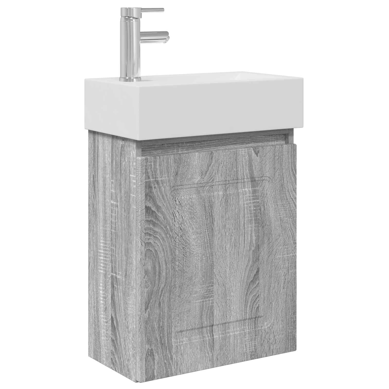 vidaXL Jednostka toaletowa z kranem Szary Sonoma 45,5 x 22,5 x 84 cm
