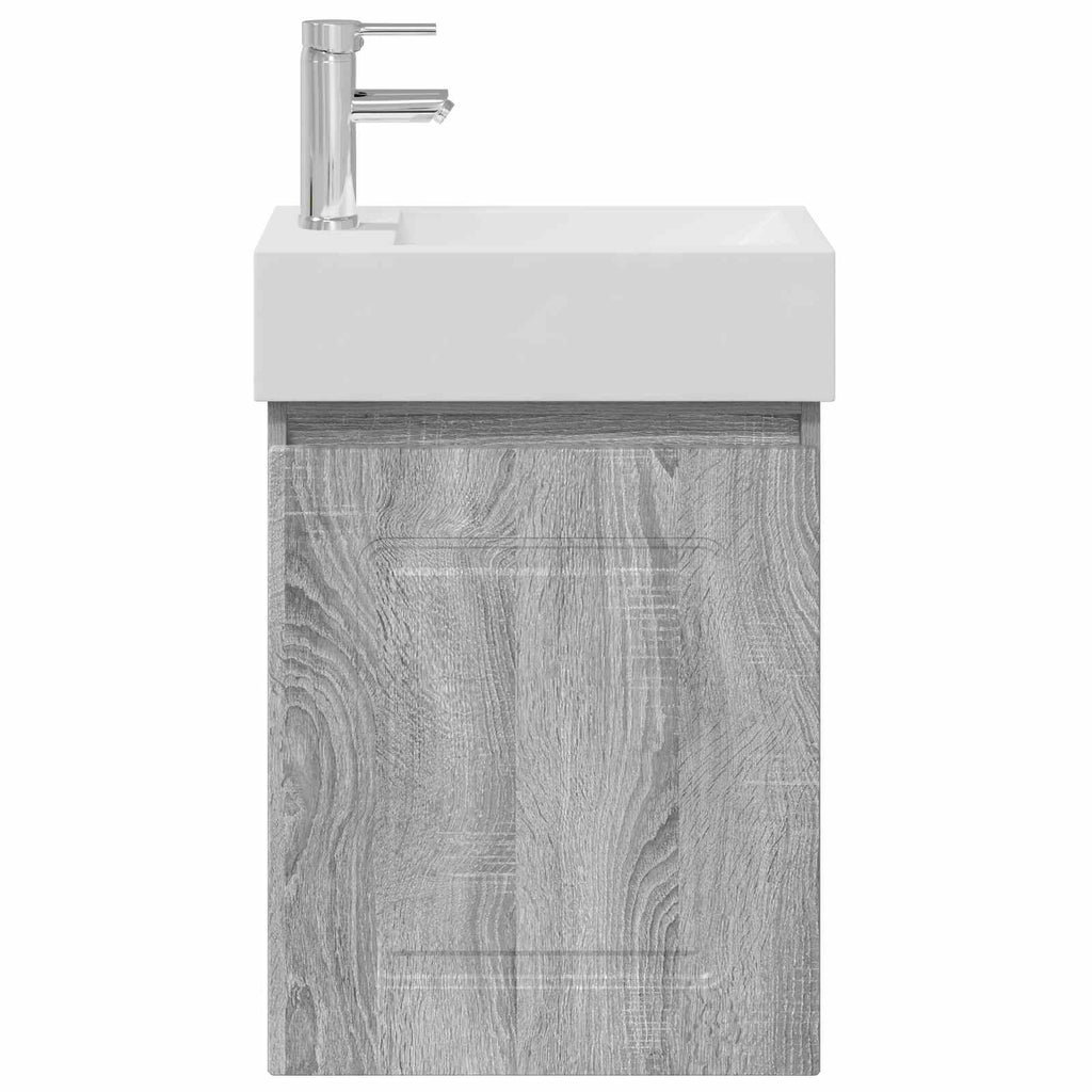 vidaXL Jednostka toaletowa z kranem Szary Sonoma 45,5 x 22,5 x 84 cm