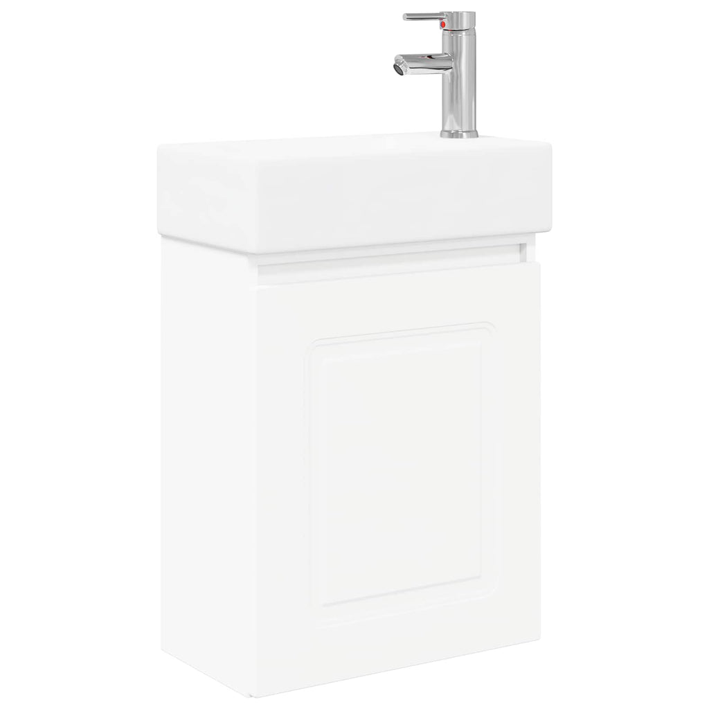 vidaXL Jednostka toaletowa z kranem Biały 45,5 x 22,5 x 84 cm