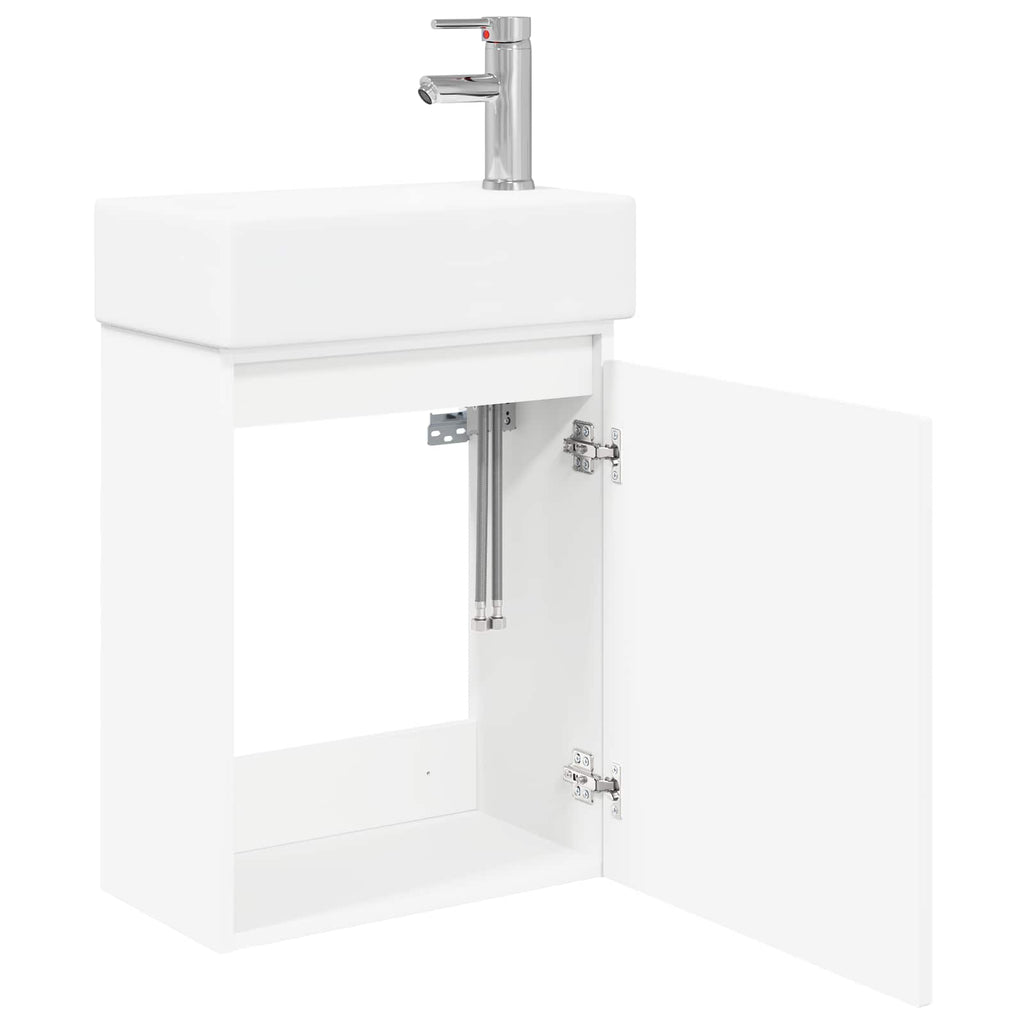 vidaXL Jednostka toaletowa z kranem Biały 45,5 x 22,5 x 84 cm