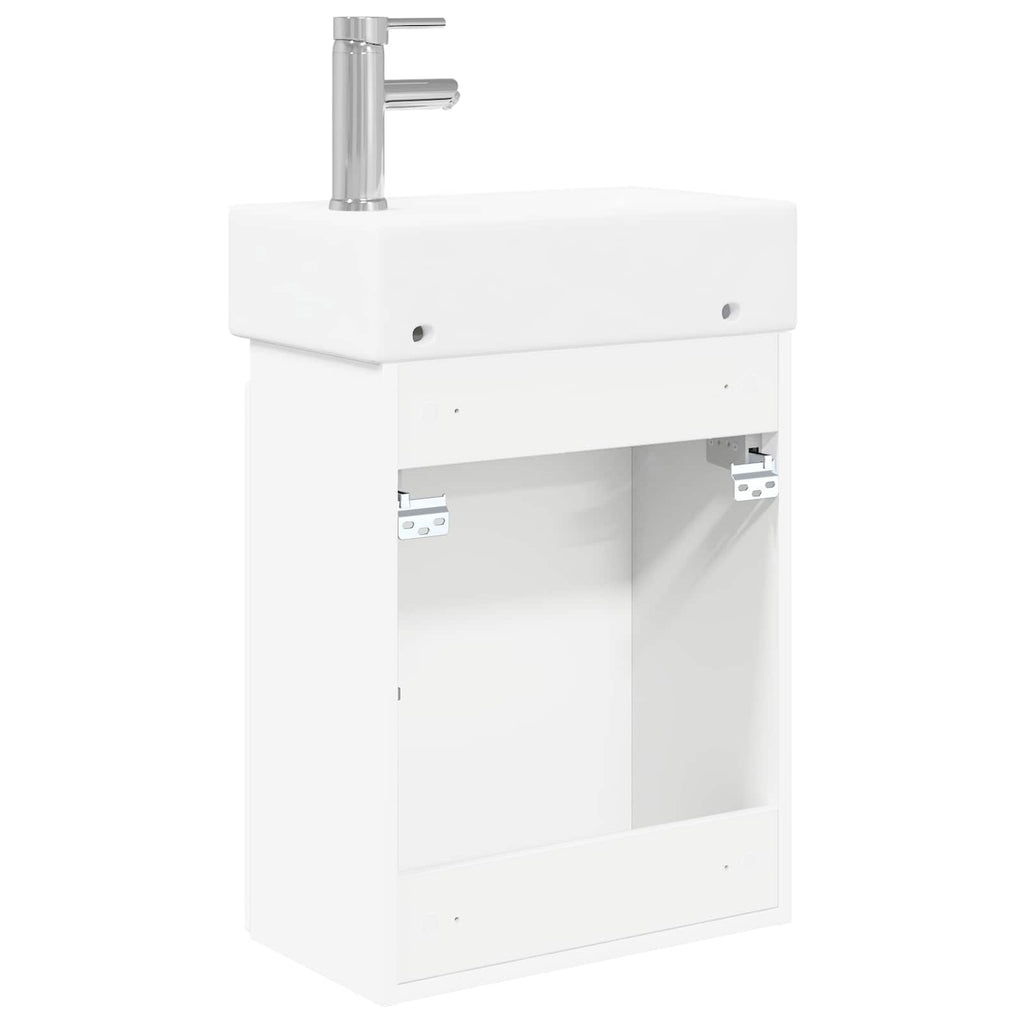 vidaXL Jednostka toaletowa z kranem Biały 45,5 x 22,5 x 84 cm
