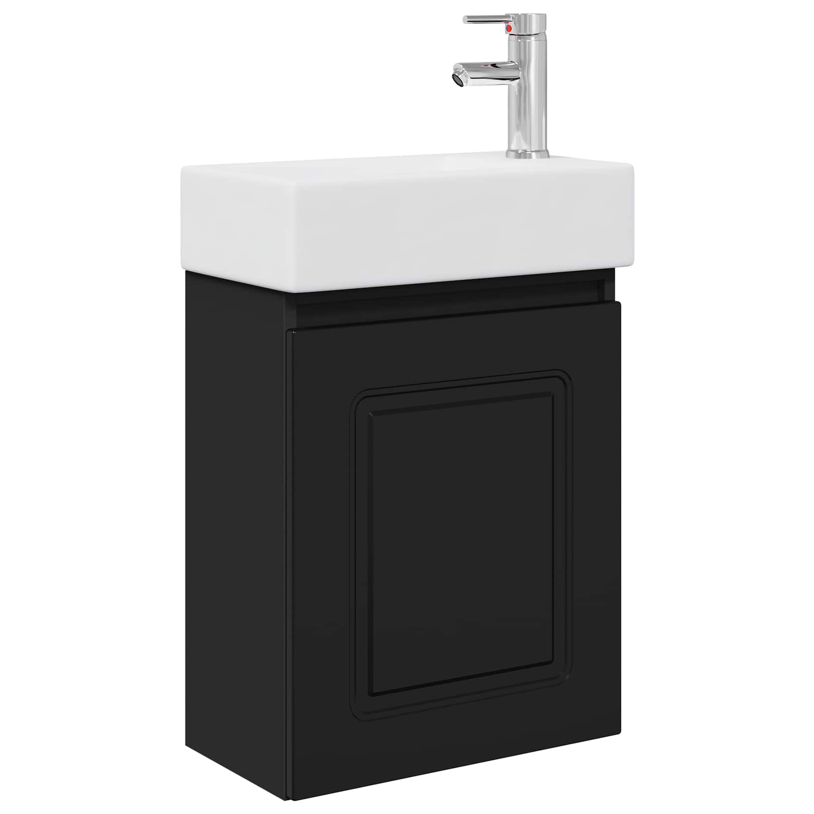 vidaXL Jednostka toaletowa z kranem Czarny 45,5 x 22,5 x 84 cm