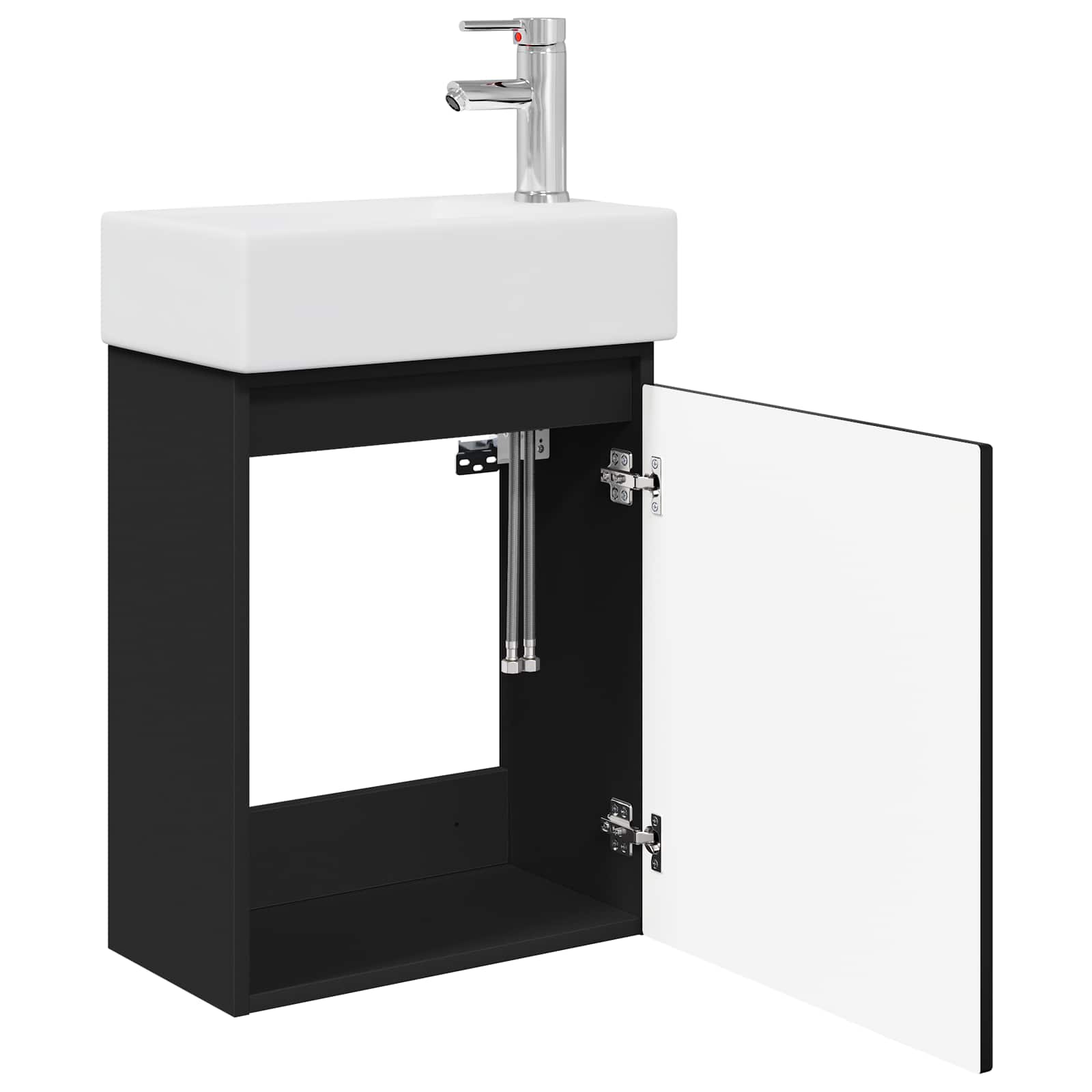vidaXL Jednostka toaletowa z kranem Czarny 45,5 x 22,5 x 84 cm