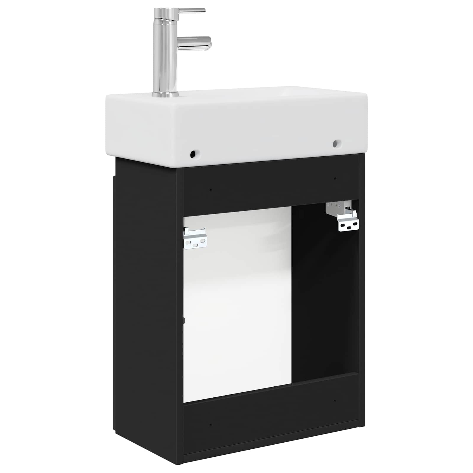 vidaXL Jednostka toaletowa z kranem Czarny 45,5 x 22,5 x 84 cm