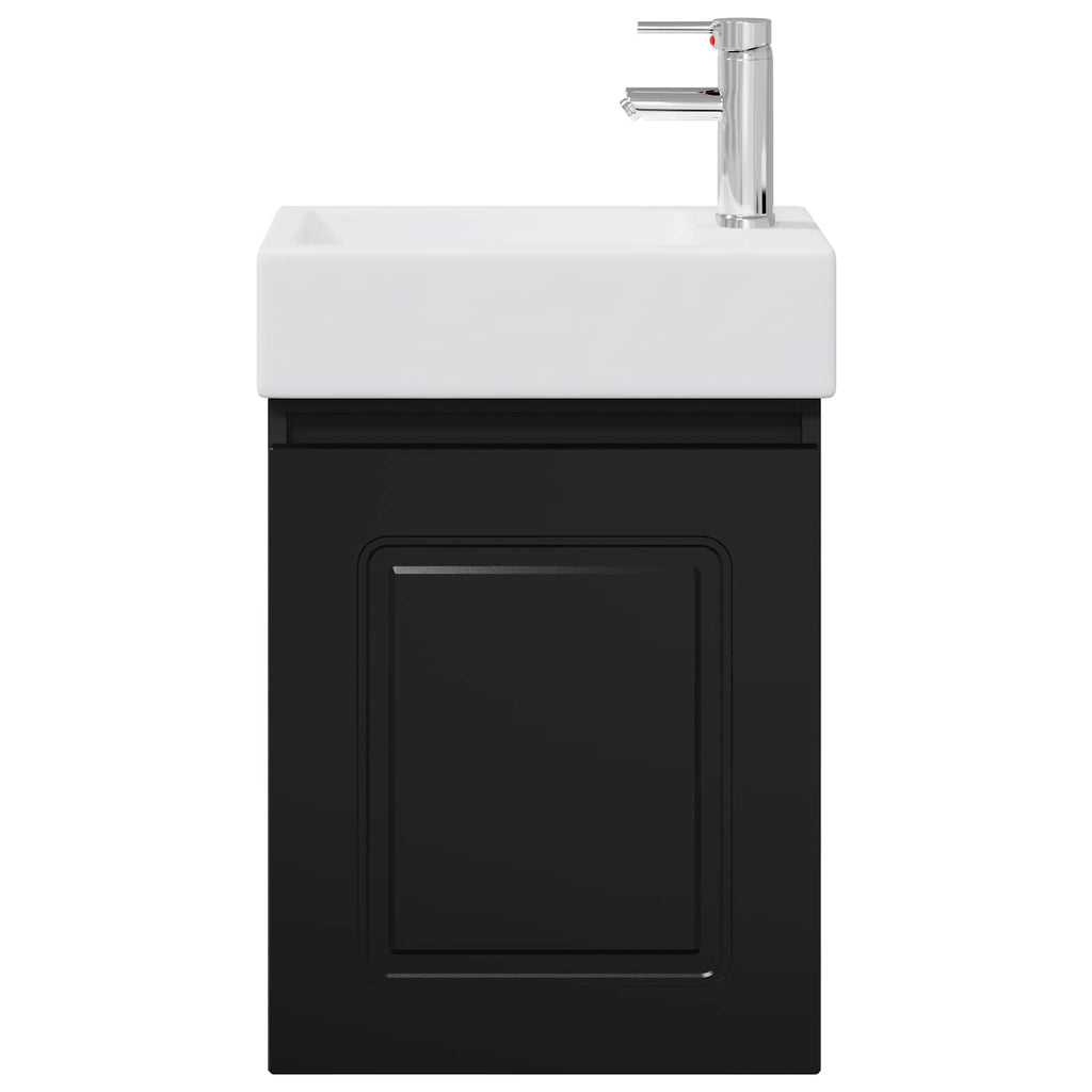 vidaXL Jednostka toaletowa z kranem Czarny 45,5 x 22,5 x 84 cm