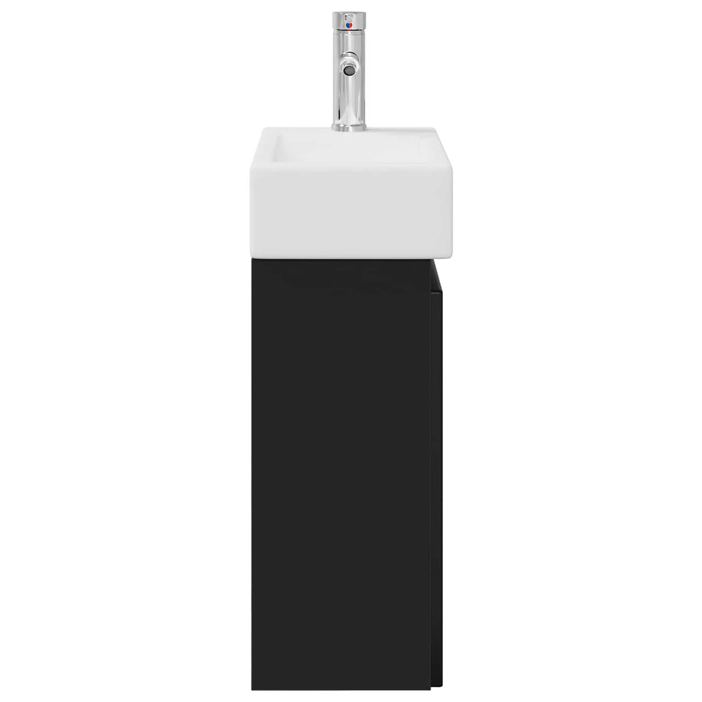 vidaXL Jednostka toaletowa z kranem Czarny 45,5 x 22,5 x 84 cm