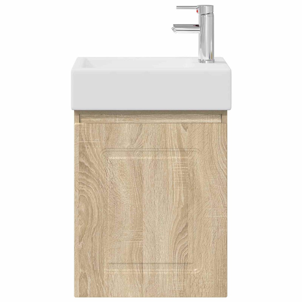 vidaXL Jednostka toaletowa z kranem dąb Sonoma 45,5 x 22,5 x 84 cm