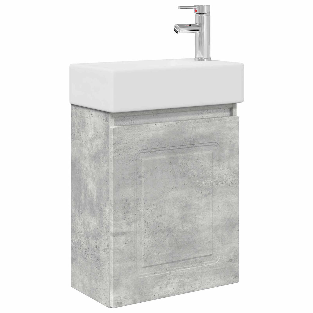 vidaXL Jednostka toaletowa z kranem Betonowy szary 45,5 x 22,5 x 84 cm
