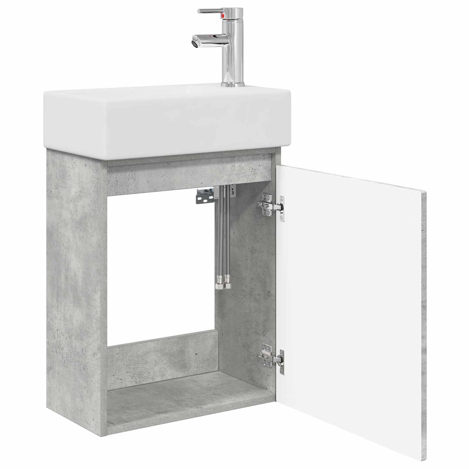 vidaXL Jednostka toaletowa z kranem Betonowy szary 45,5 x 22,5 x 84 cm
