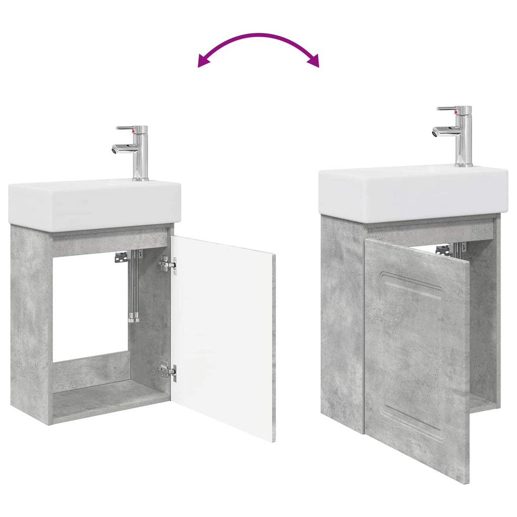vidaXL Jednostka toaletowa z kranem Betonowy szary 45,5 x 22,5 x 84 cm