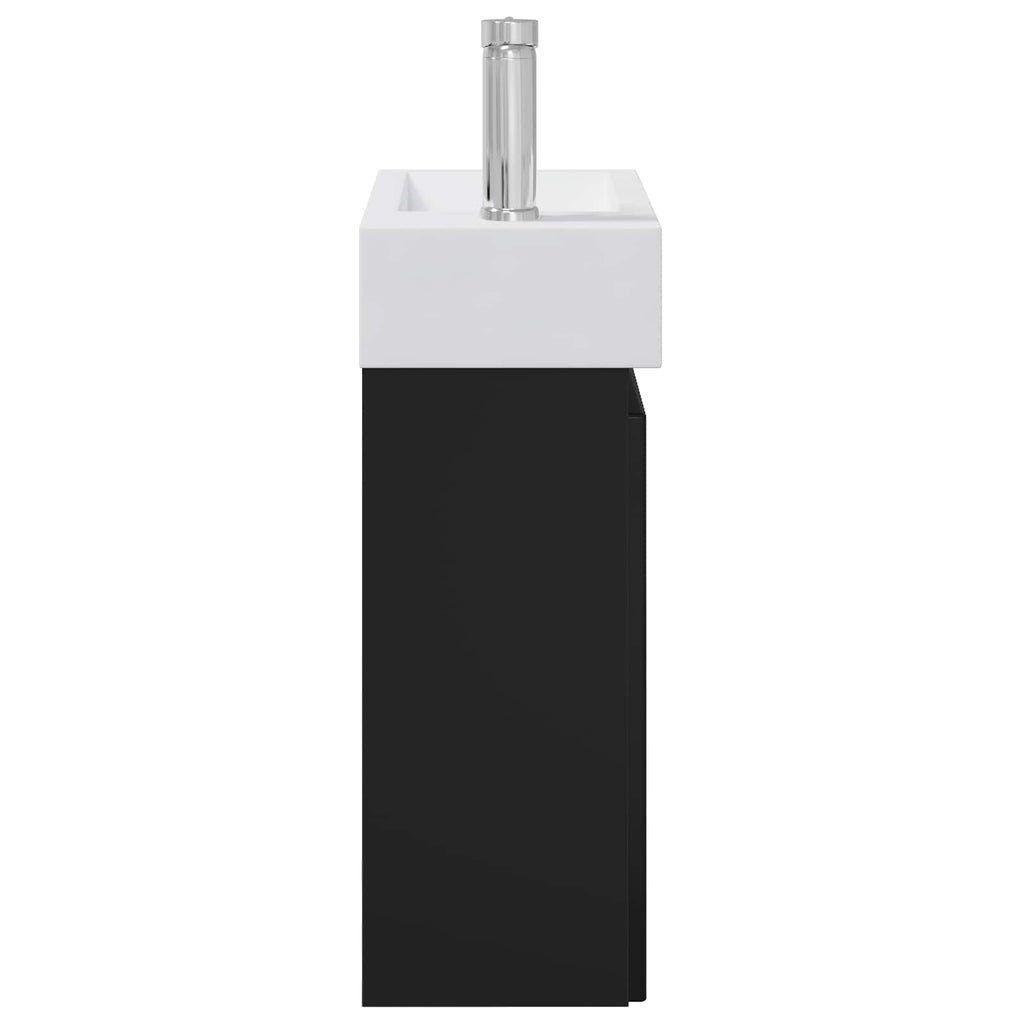 vidaXL Jednostka toaletowa z kranem Czarny 45,5 x 25,5 x 84 cm