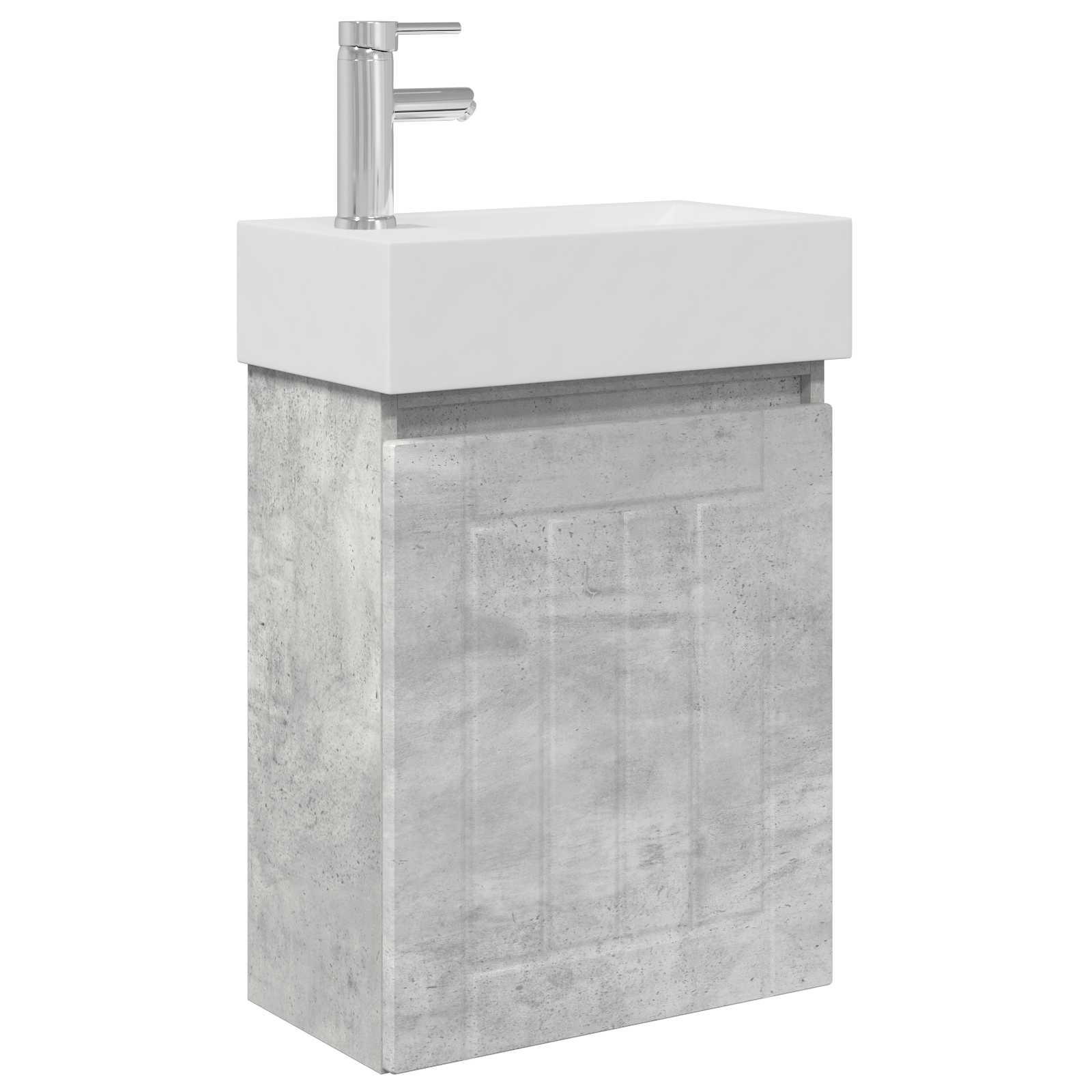 vidaXL Jednostka toaletowa z kranem Betonowy szary 45,5 x 25,5 x 84 cm