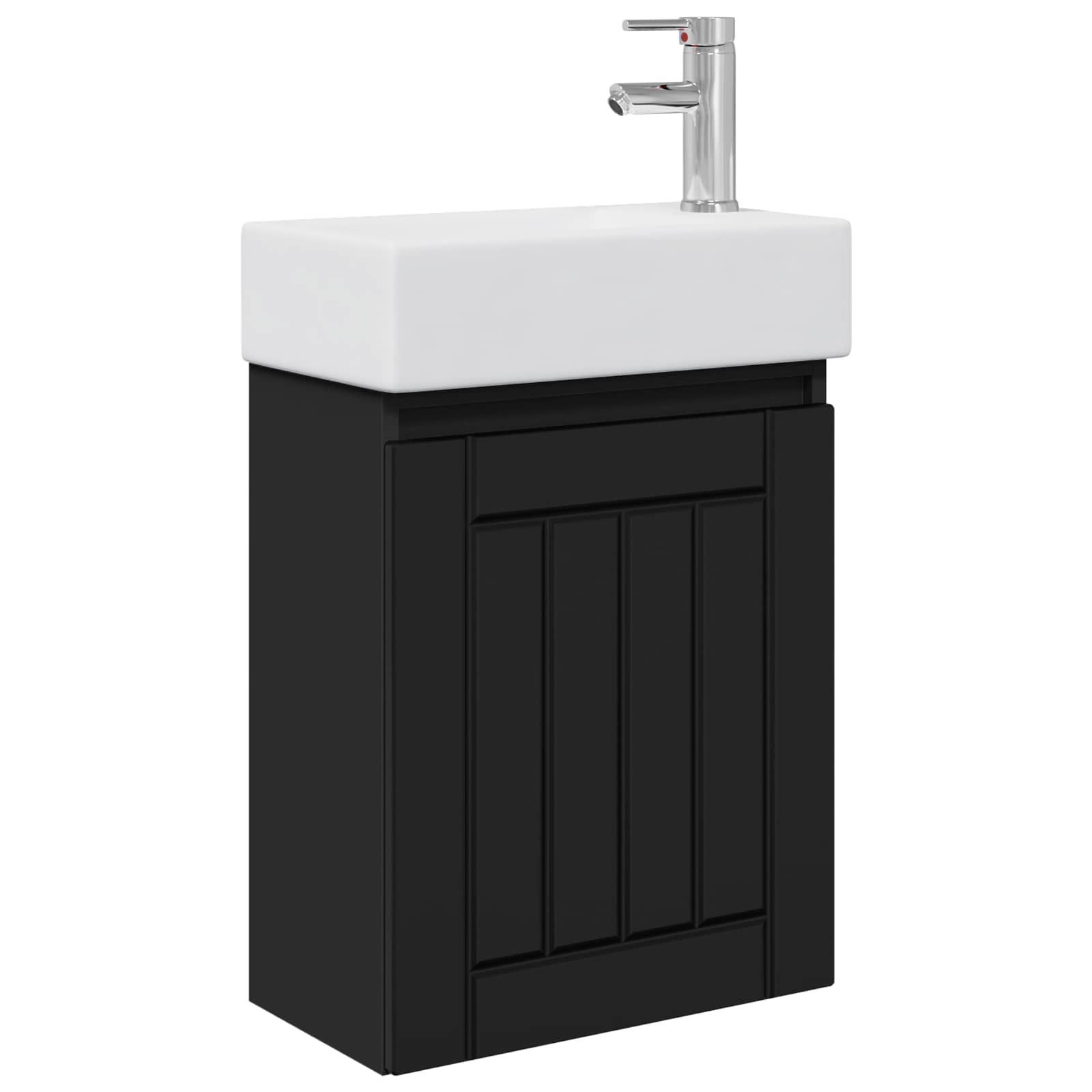 vidaXL Jednostka toaletowa z kranem Czarny 45,5 x 25,5 x 84 cm