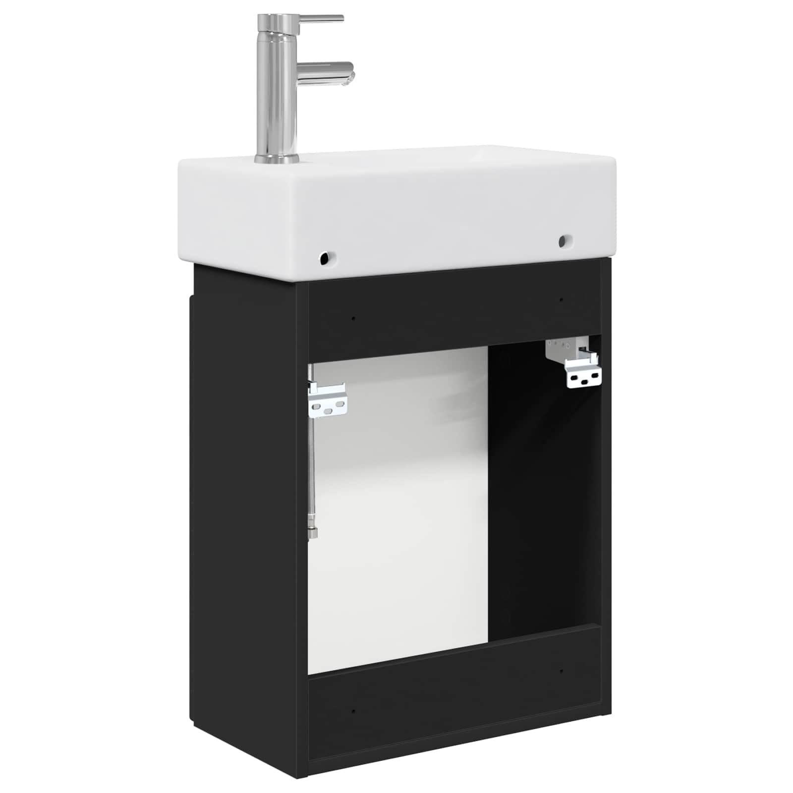 vidaXL Jednostka toaletowa z kranem Czarny 45,5 x 25,5 x 84 cm