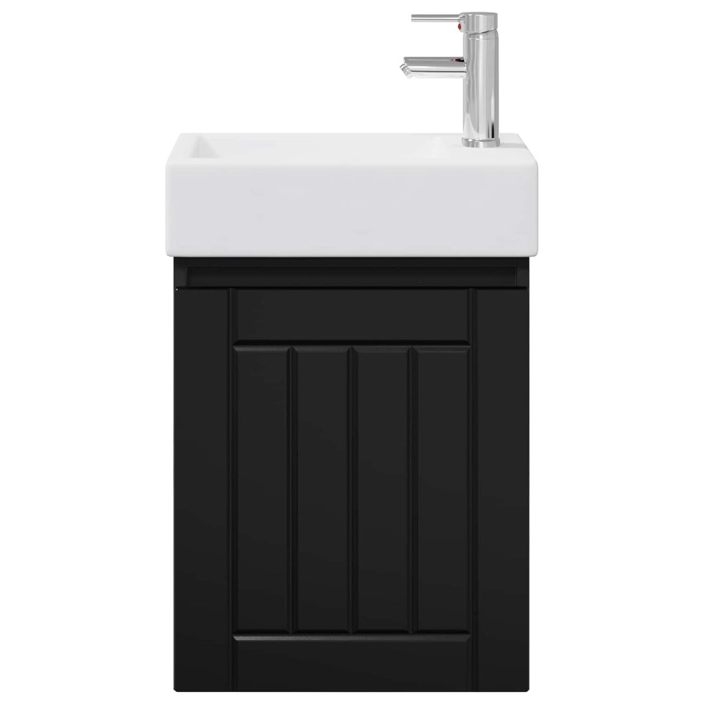 vidaXL Jednostka toaletowa z kranem Czarny 45,5 x 25,5 x 84 cm