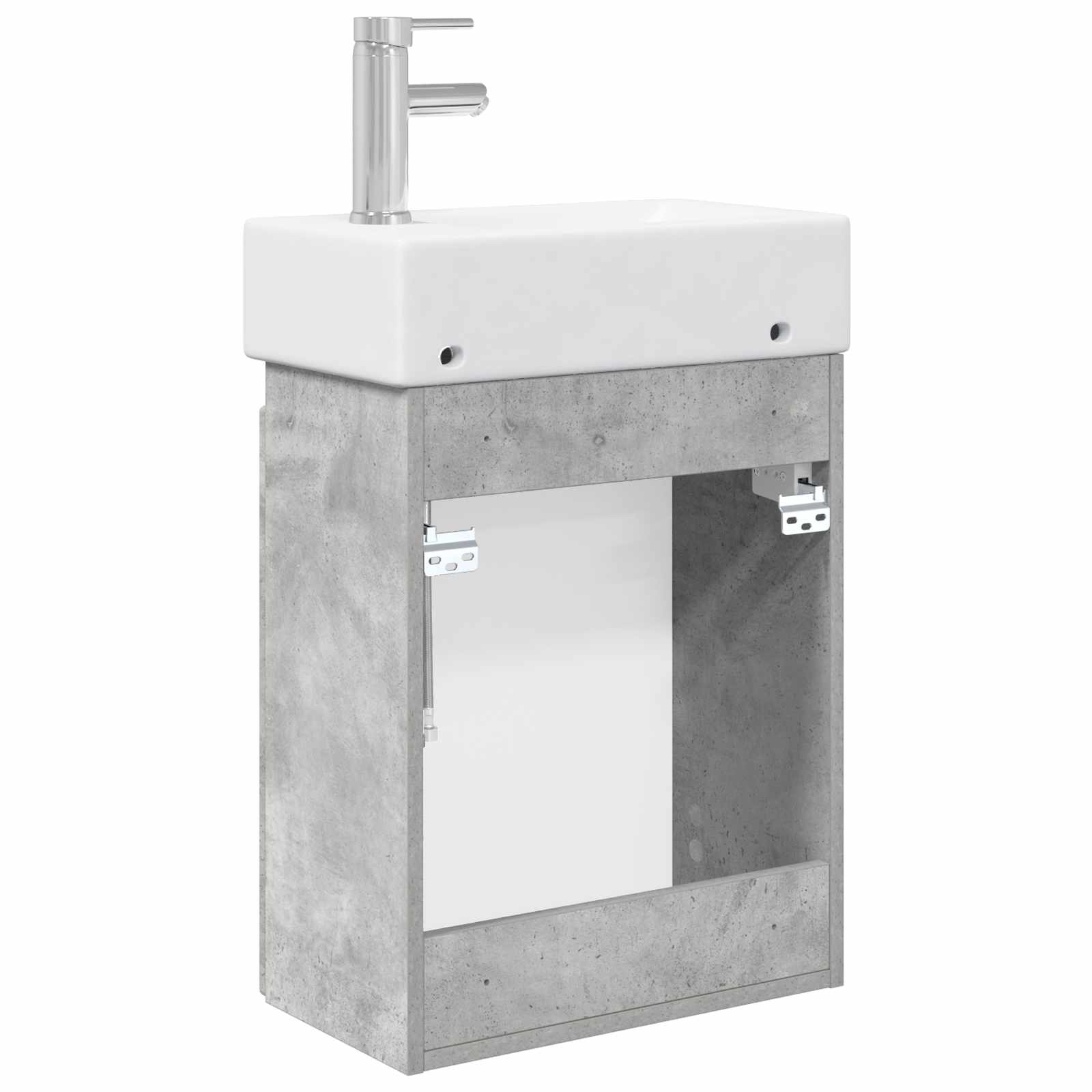 vidaXL Jednostka toaletowa z kranem Betonowy szary 45,5 x 25,5 x 84 cm