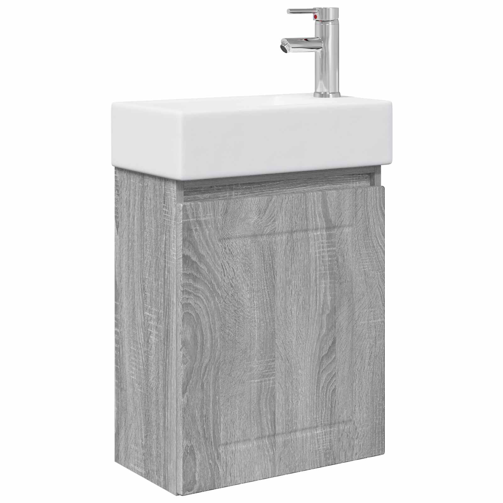 vidaXL Jednostka toaletowa z kranem Szary Sonoma 45,5 x 25,5 x 84 cm