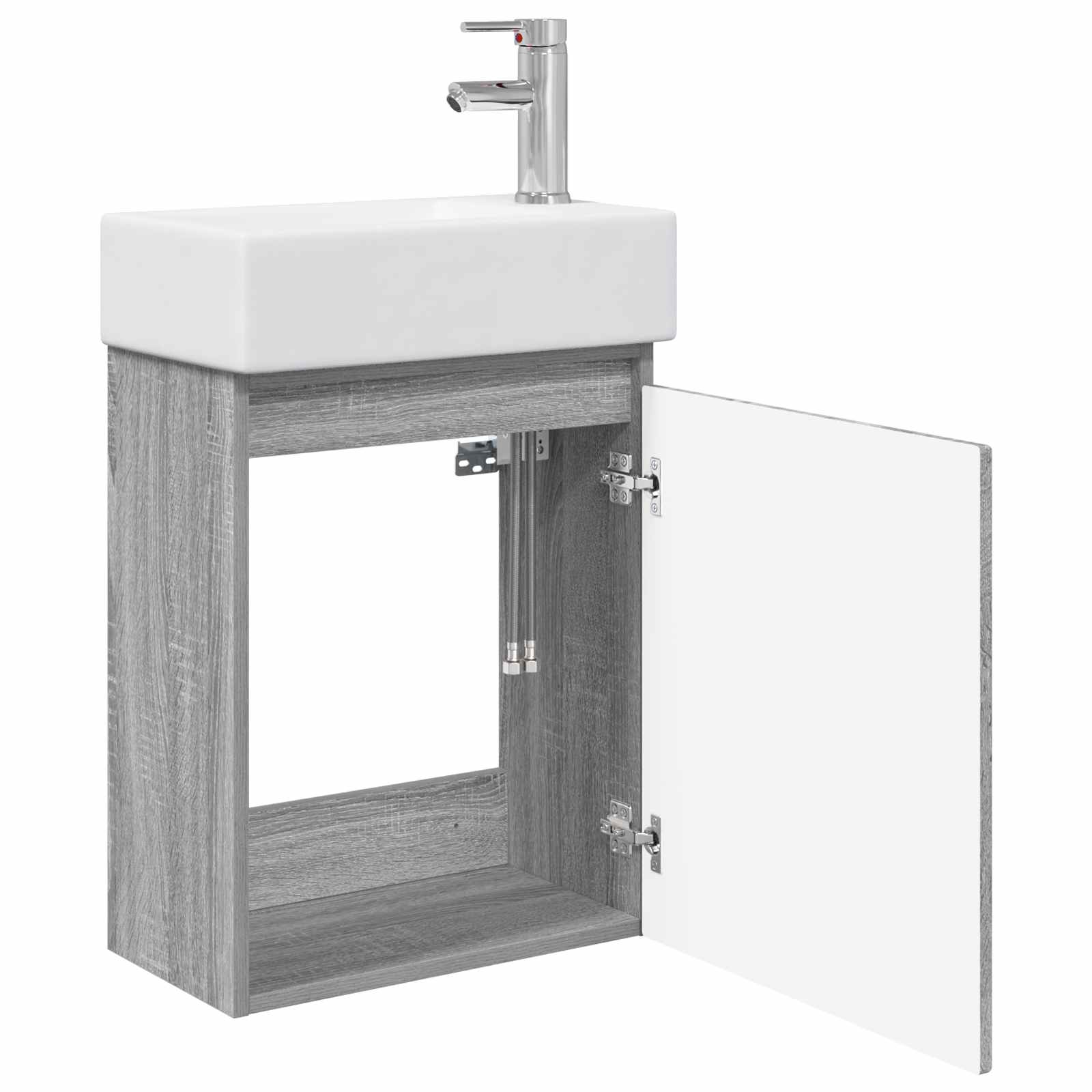 vidaXL Jednostka toaletowa z kranem Szary Sonoma 45,5 x 25,5 x 84 cm