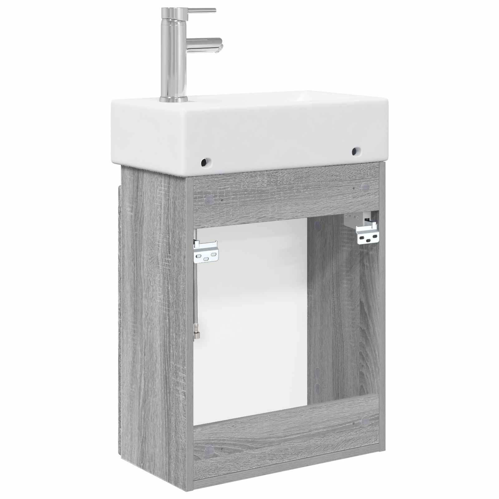 vidaXL Jednostka toaletowa z kranem Szary Sonoma 45,5 x 25,5 x 84 cm
