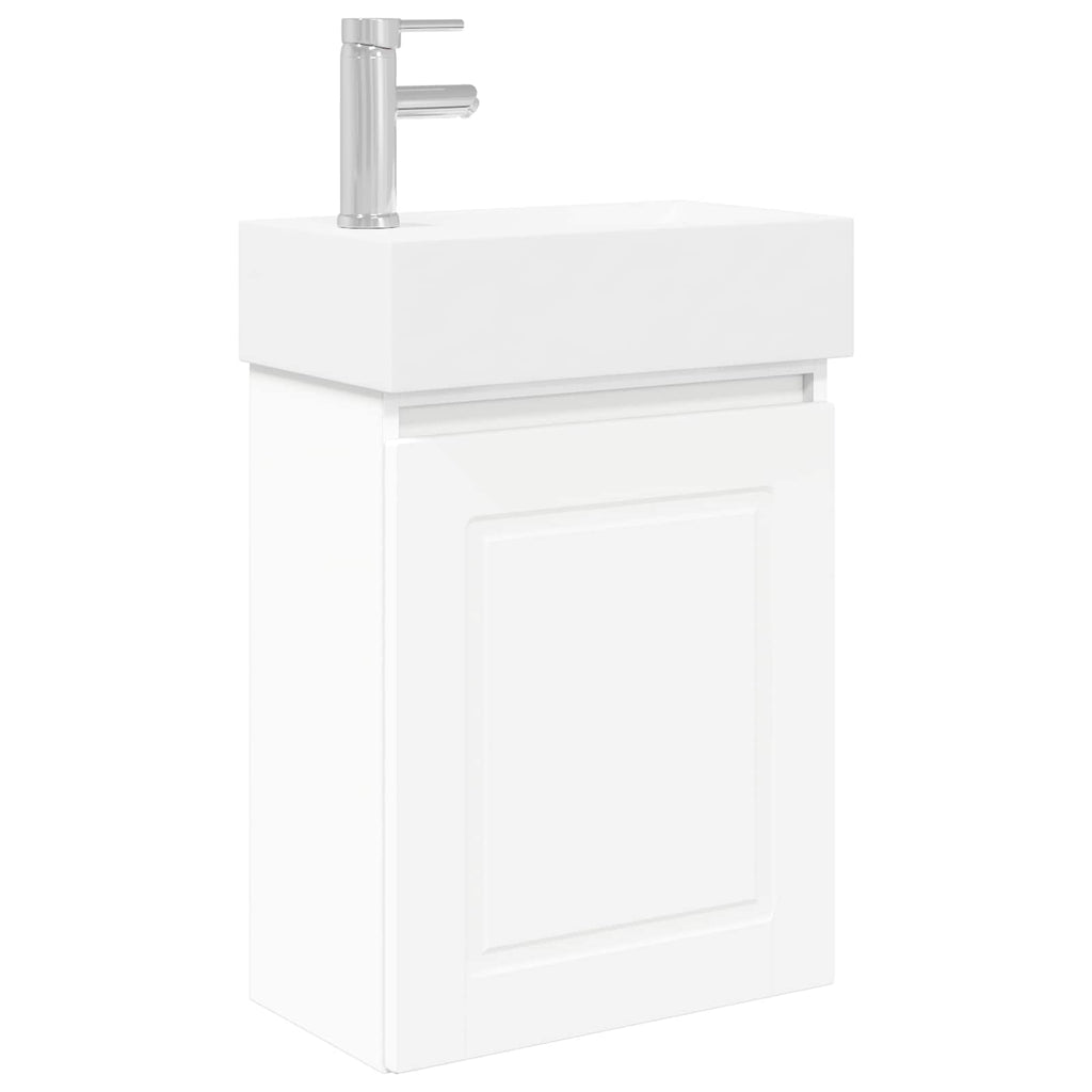 vidaXL Jednostka toaletowa z kranem Biały 45,5 x 22,5 x 84 cm