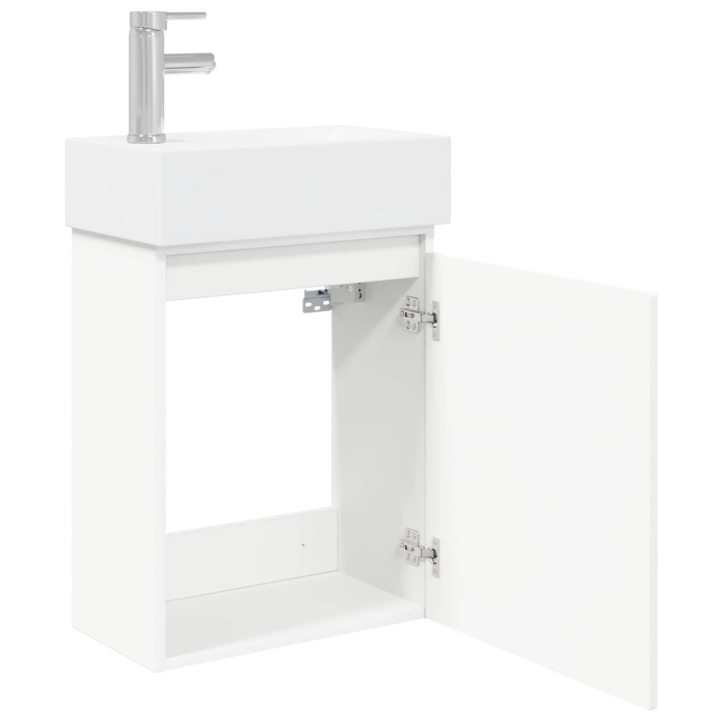 vidaXL Jednostka toaletowa z kranem Biały 45,5 x 22,5 x 84 cm
