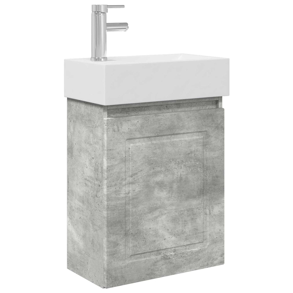 vidaXL Jednostka toaletowa z kranem Betonowy szary 45,5 x 22,5 x 84 cm