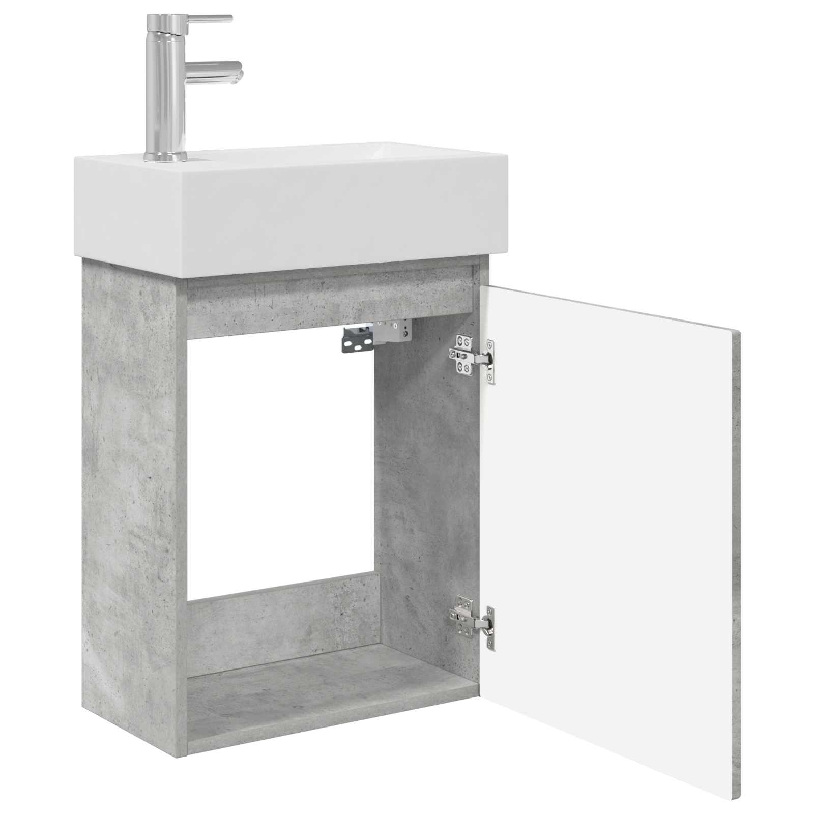 vidaXL Jednostka toaletowa z kranem Betonowy szary 45,5 x 22,5 x 84 cm