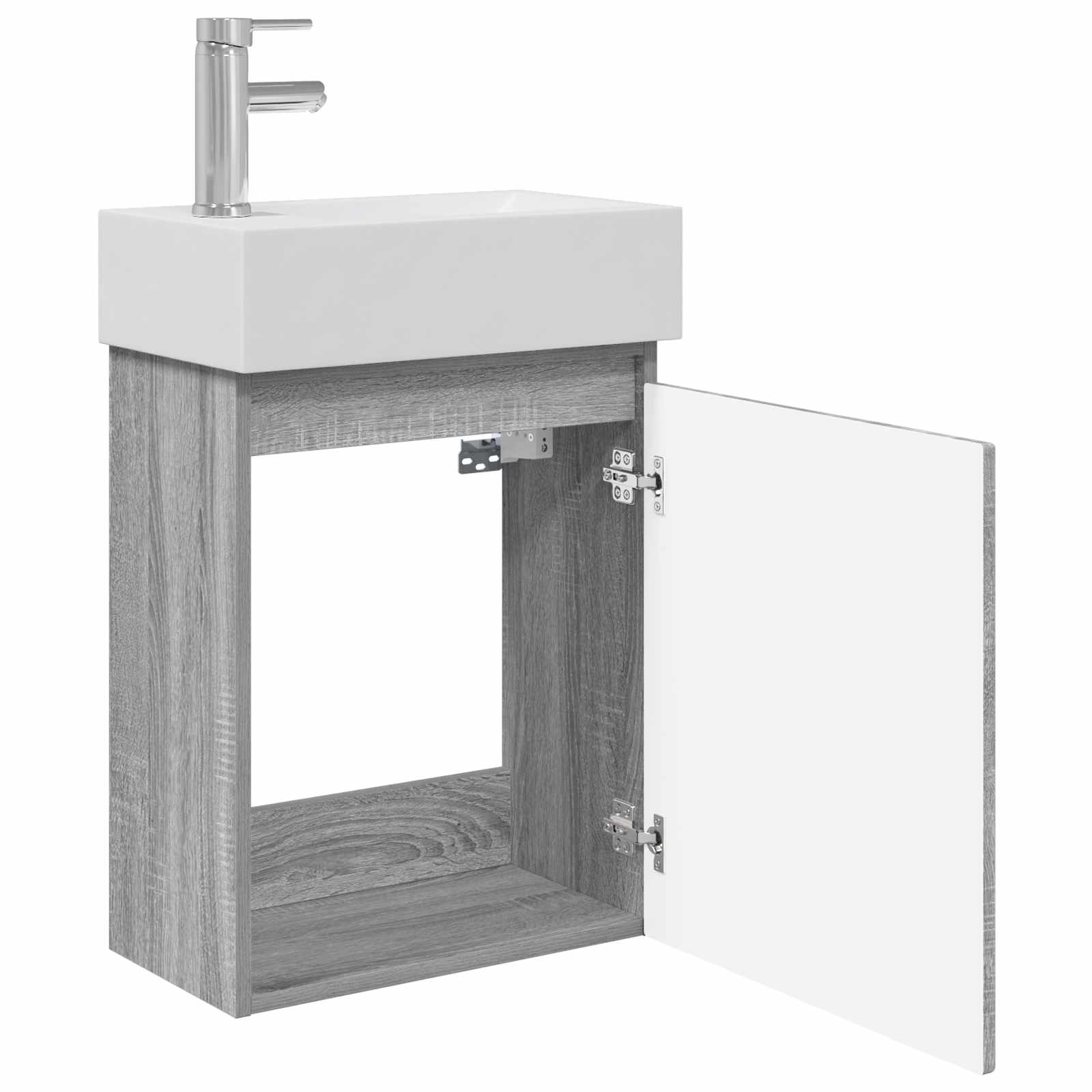 vidaXL Jednostka toaletowa z kranem Szary Sonoma 45,5 x 22,5 x 84 cm