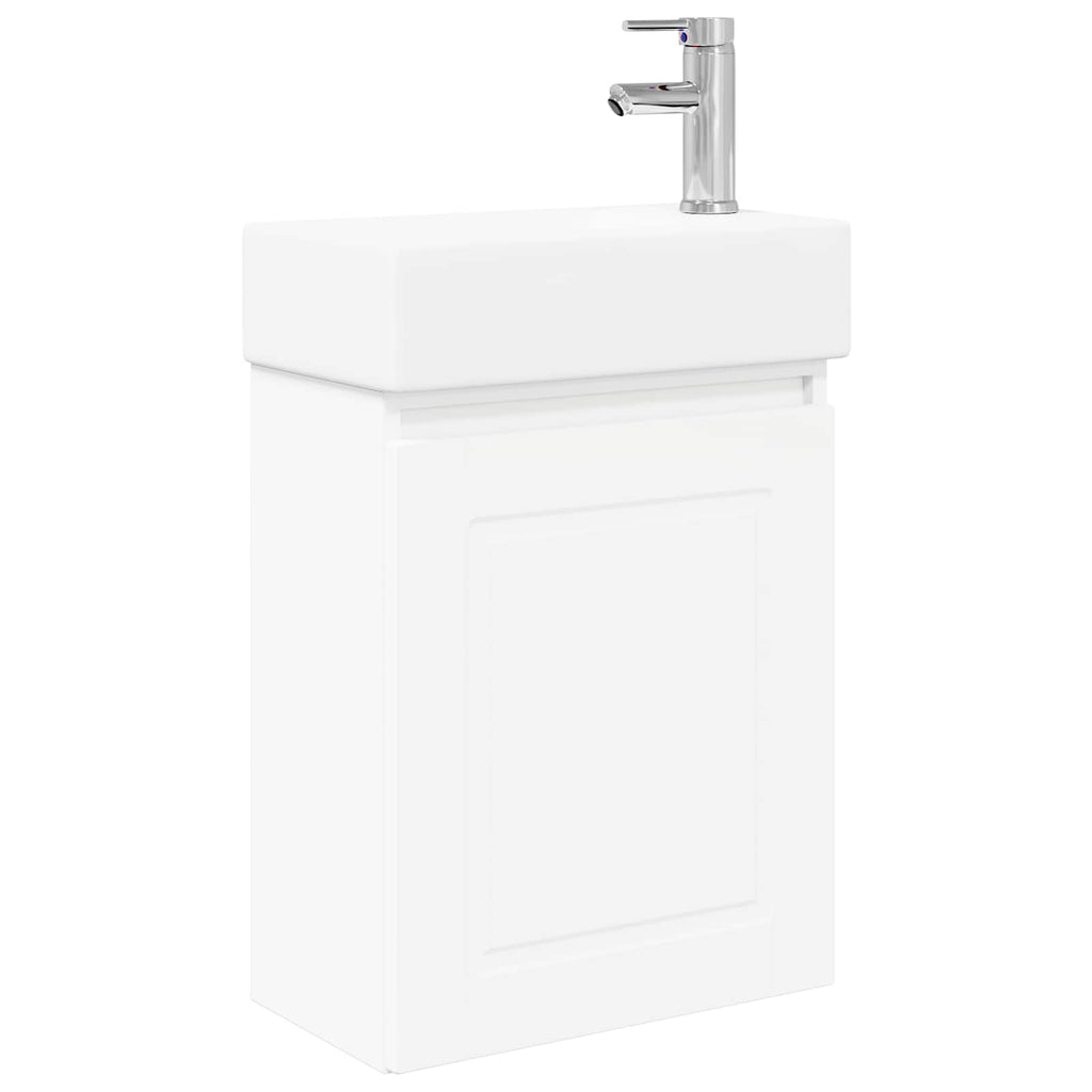 vidaXL Jednostka toaletowa z kranem Biały 45,5 x 22,5 x 84 cm