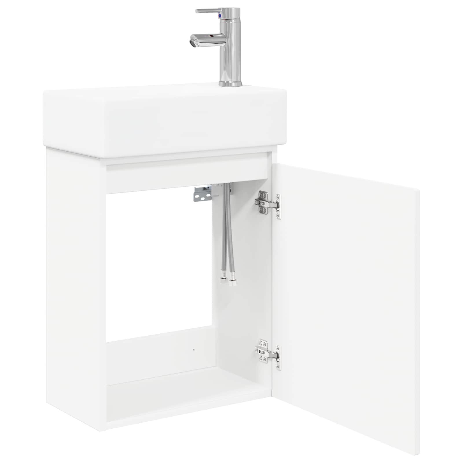 vidaXL Jednostka toaletowa z kranem Biały 45,5 x 22,5 x 84 cm