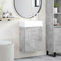 vidaXL Jednostka toaletowa z kranem Betonowy szary 45,5 x 22,5 x 84 cm