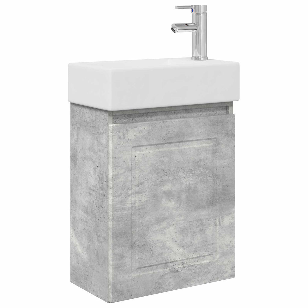 vidaXL Jednostka toaletowa z kranem Betonowy szary 45,5 x 22,5 x 84 cm