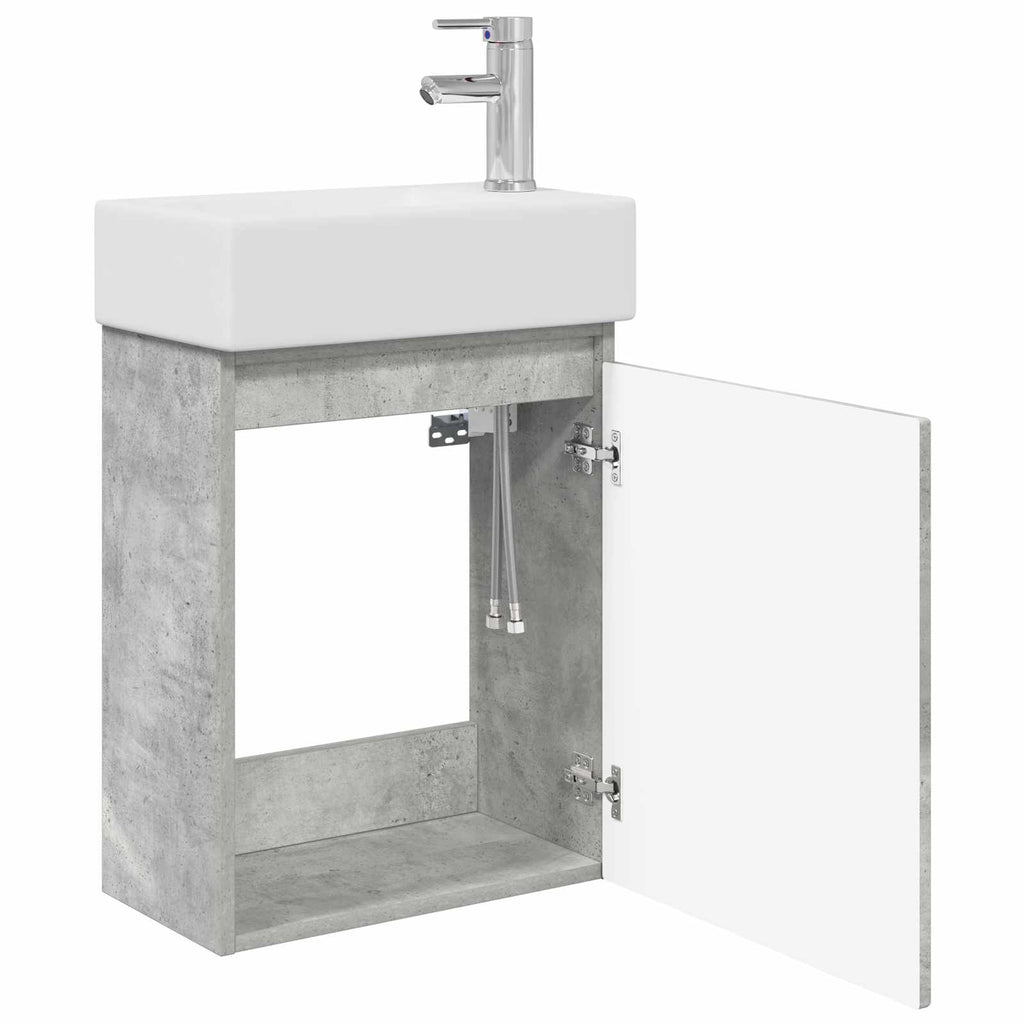 vidaXL Jednostka toaletowa z kranem Betonowy szary 45,5 x 22,5 x 84 cm