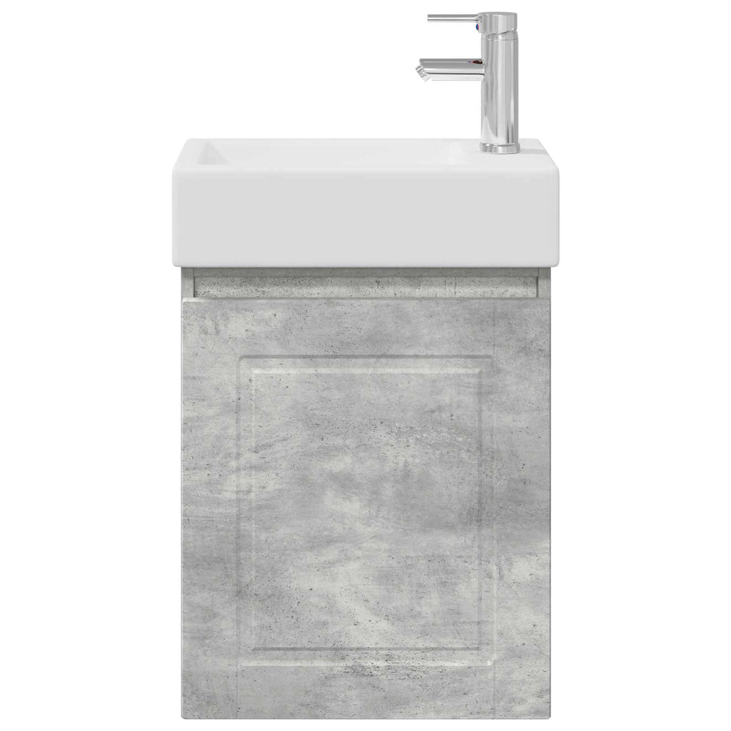 vidaXL Jednostka toaletowa z kranem Betonowy szary 45,5 x 22,5 x 84 cm