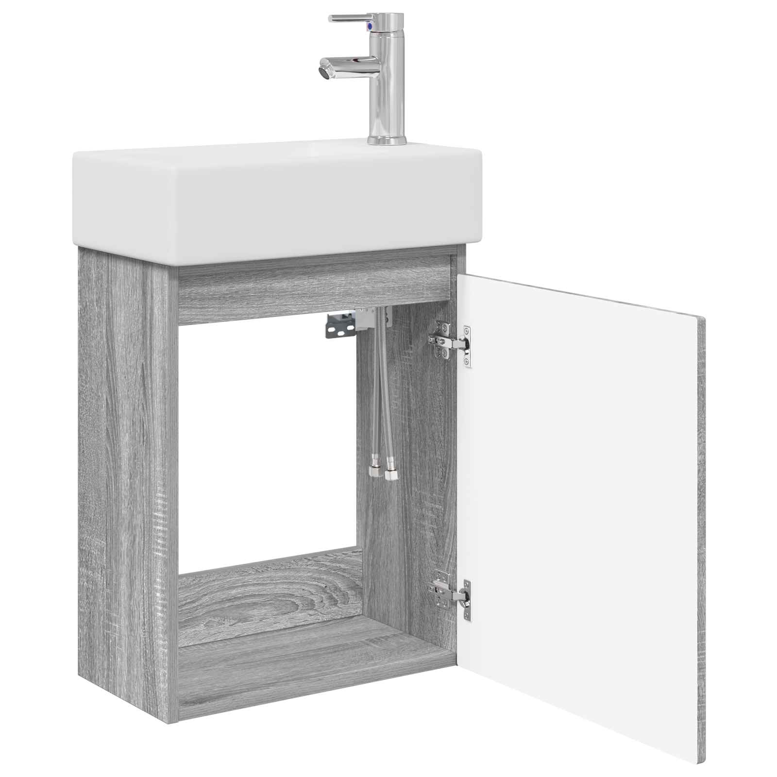 vidaXL Jednostka toaletowa z kranem Szary Sonoma 45,5 x 22,5 x 84 cm