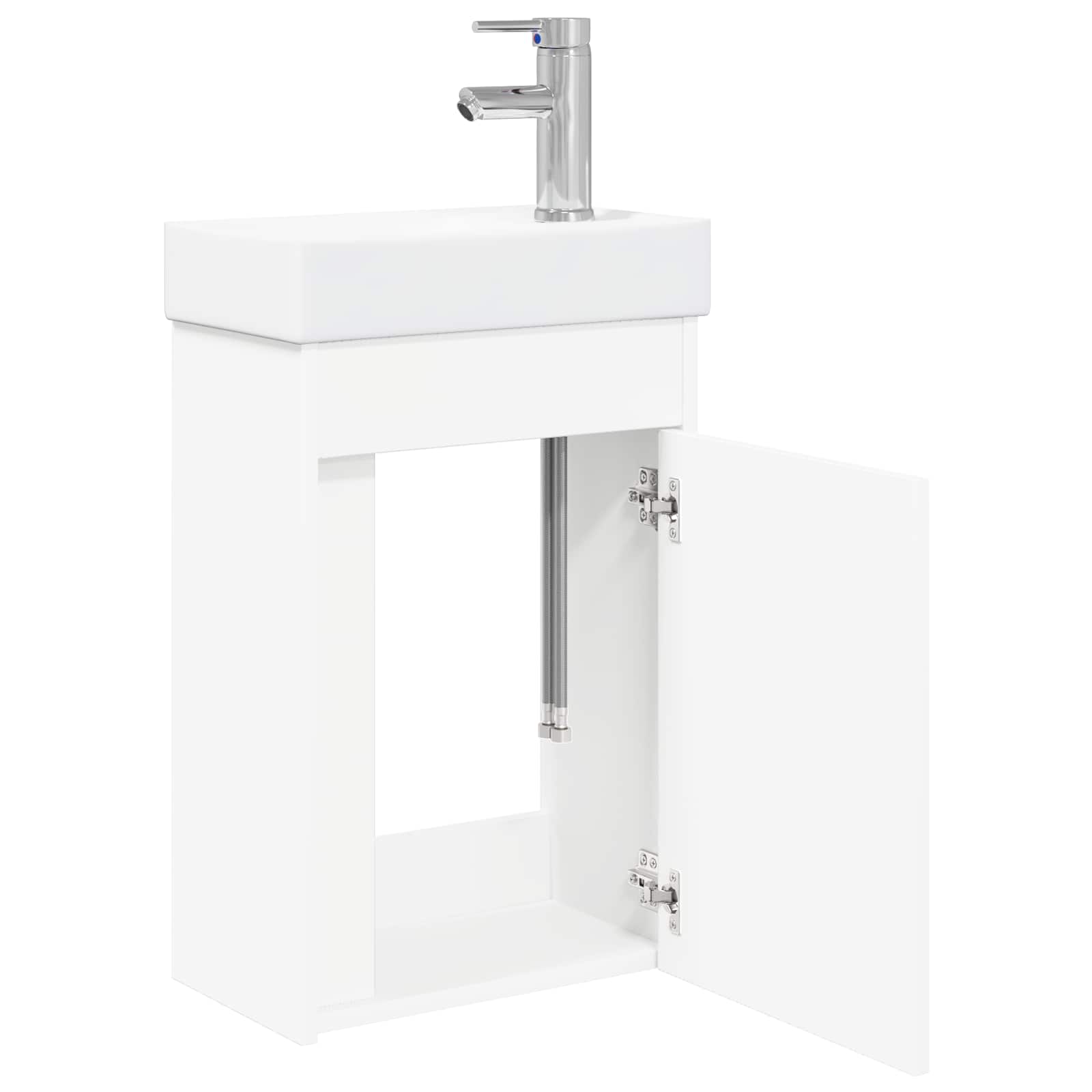 vidaXL Jednostka toaletowa z kranem Biały 40,5 x 22,5 x 62 cm