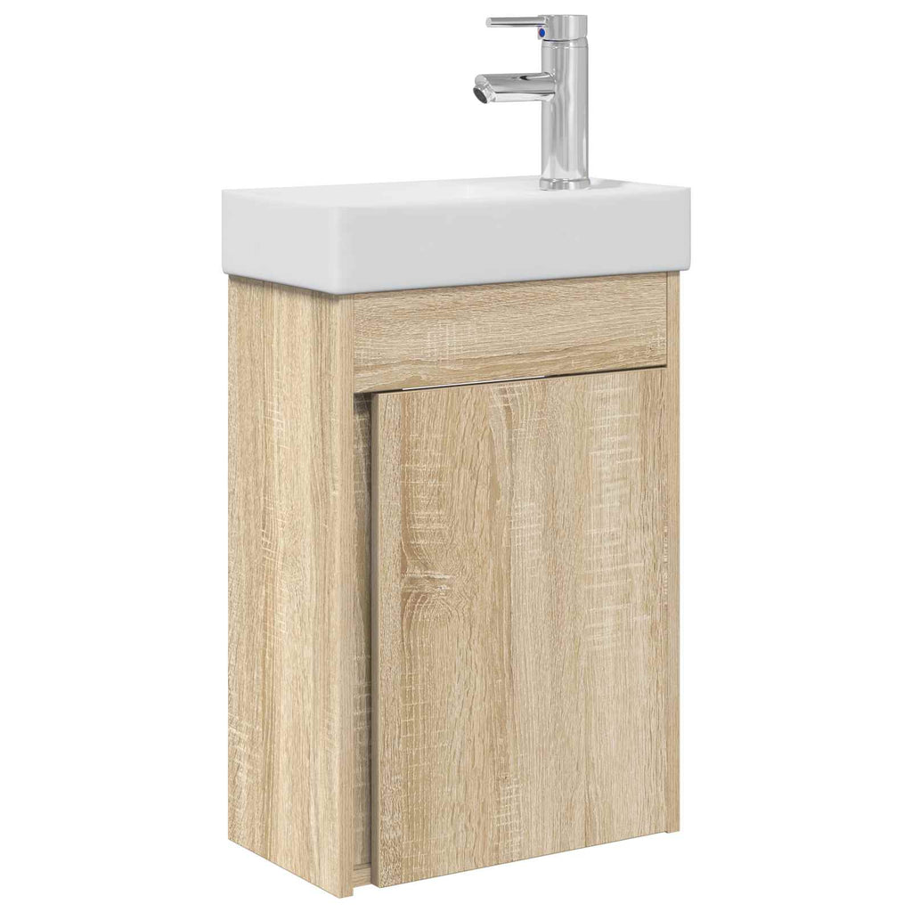 vidaXL Jednostka toaletowa z kranem dąb Sonoma 40,5 x 22,5 x 62 cm