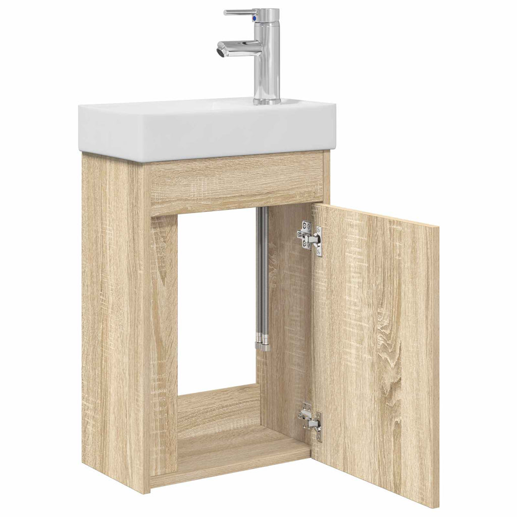 vidaXL Jednostka toaletowa z kranem dąb Sonoma 40,5 x 22,5 x 62 cm