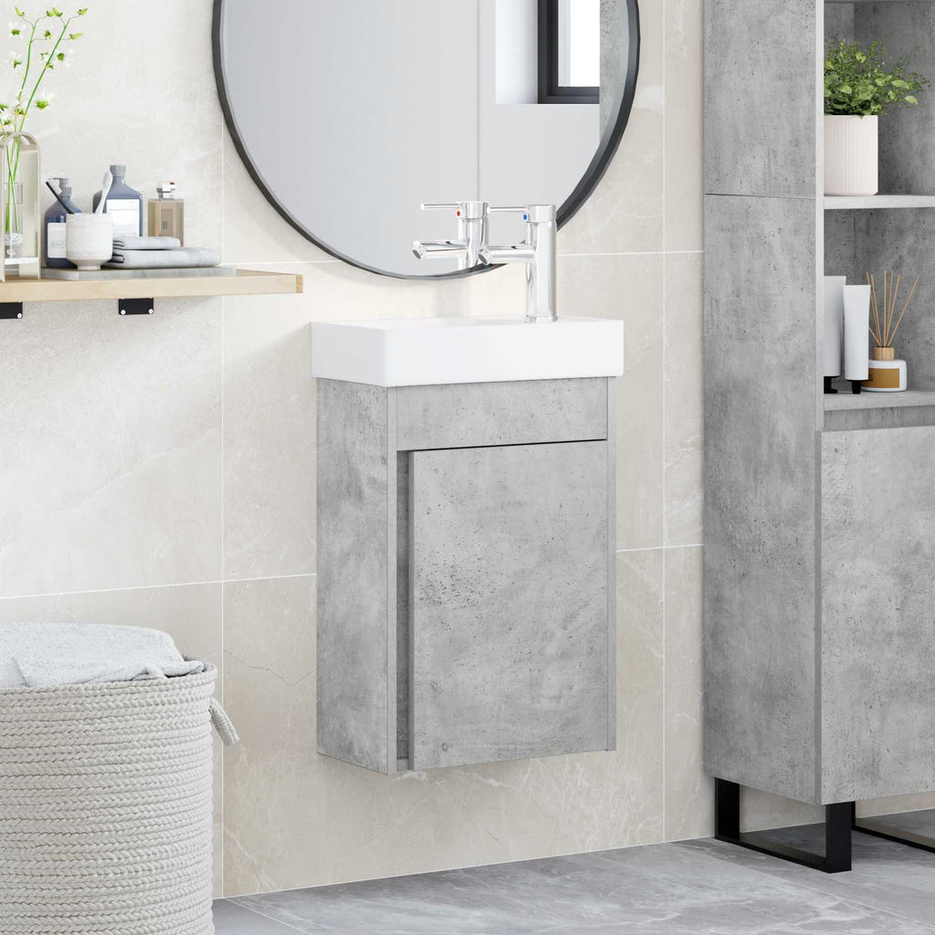 vidaXL Jednostka toaletowa z kranem Betonowy szary 40,5 x 22,5 x 62 cm