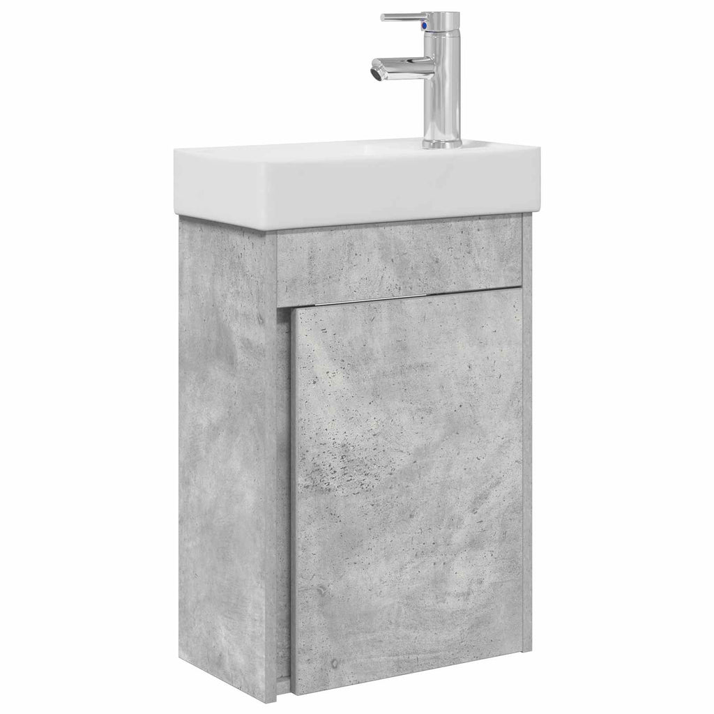 vidaXL Jednostka toaletowa z kranem Betonowy szary 40,5 x 22,5 x 62 cm