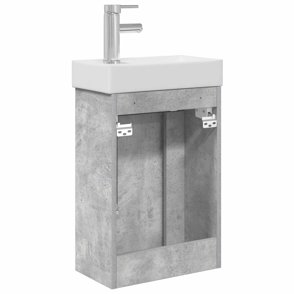 vidaXL Jednostka toaletowa z kranem Betonowy szary 40,5 x 22,5 x 62 cm