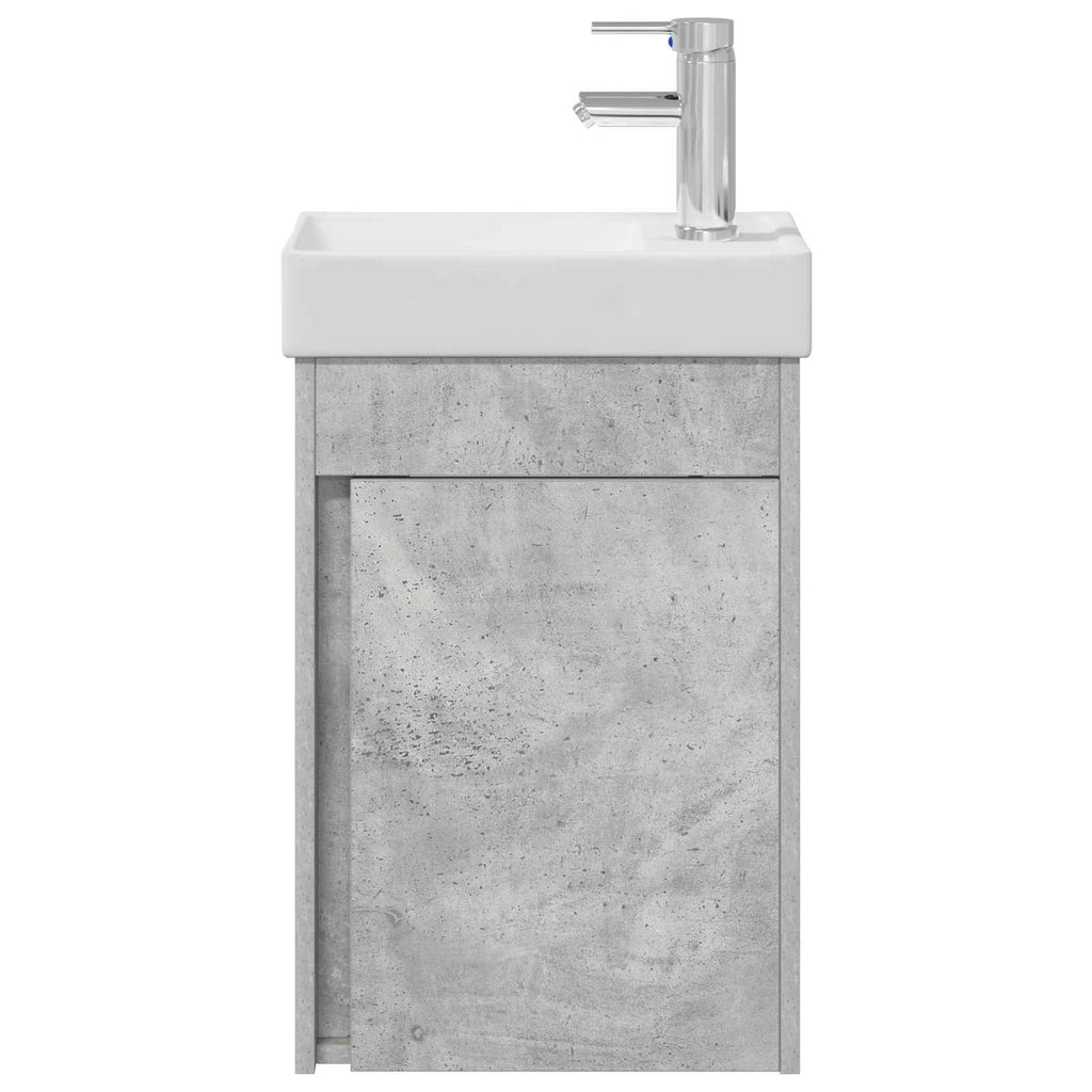 vidaXL Jednostka toaletowa z kranem Betonowy szary 40,5 x 22,5 x 62 cm